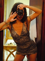 Seductive transsexual making pictures of herself
